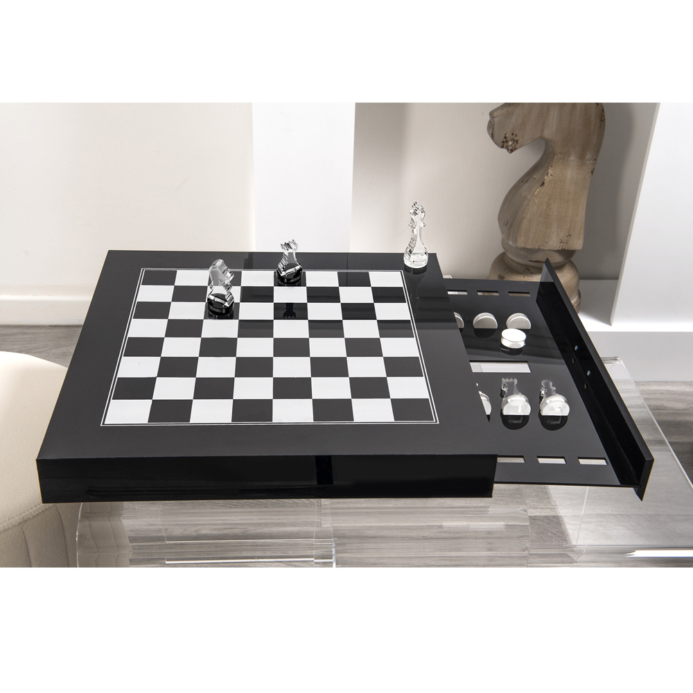 roller Ruin communication Tablă de șah design plexiglas pentru dame și șah modern
