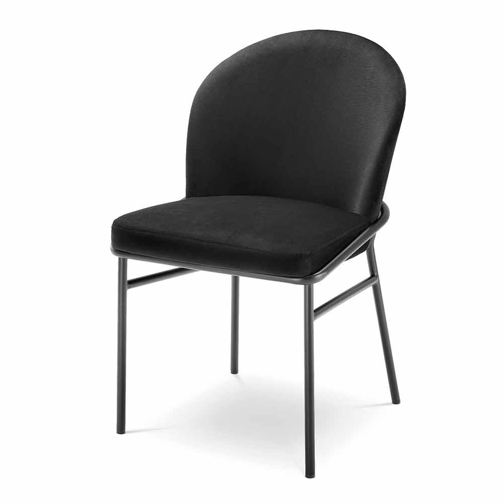 shirt amplification cordless 2 scaune de sufragerie design din fier negru și țesătură