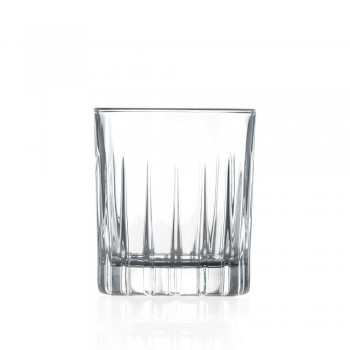 12 pahare de lichior în cristal ecologic cu decorațiuni liniare - Senzatempo