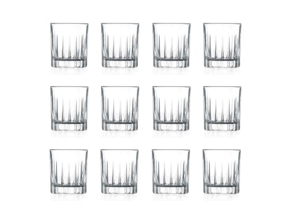 12 pahare de lichior în cristal ecologic cu decorațiuni liniare - Senzatempo