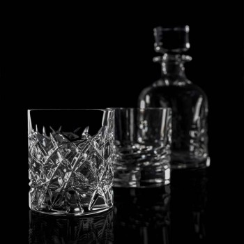 12 pahare vintage Dof pentru design de apă sau whisky în cristal - titan