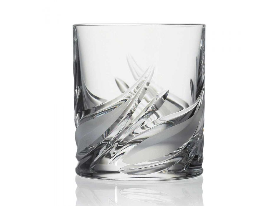 12 pahare duble de modă veche de whisky cu cristale scăzute - Advent