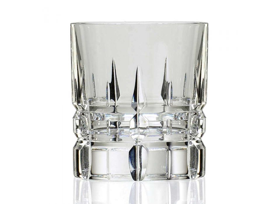 12 pahare duble de modă veche de tip whisky Basso în cristal - Fiucco