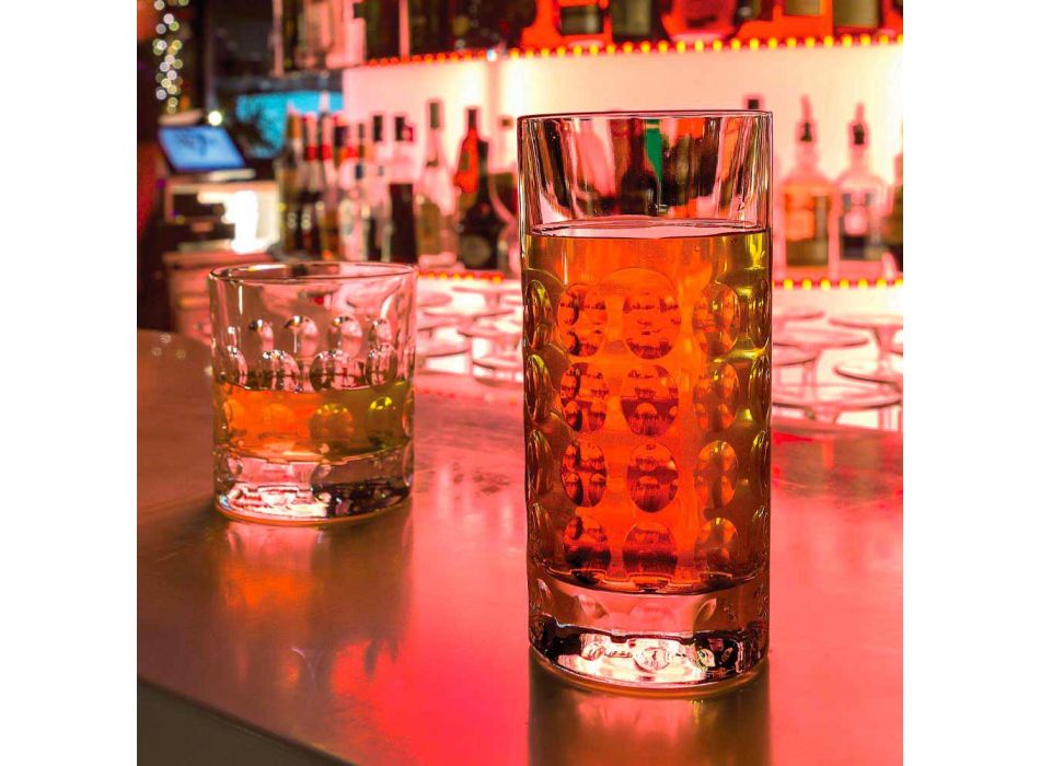 12 pahare Highball pentru băuturi răcoritoare sau băuturi lungi în Eco Crystal - Titanioball Viadurini
