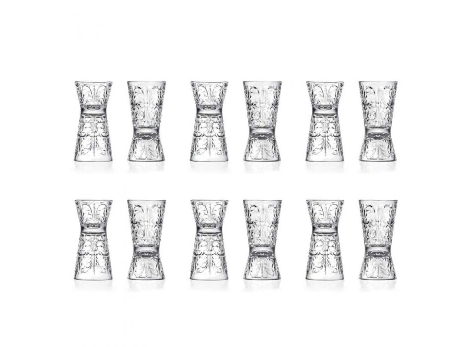 12 pahare decorate de lux în cristal ecologic - Destin Viadurini