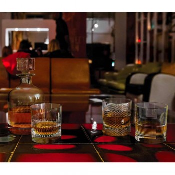 12 pahare pentru apă sau whisky Design vintage în cristal decorat - tactil