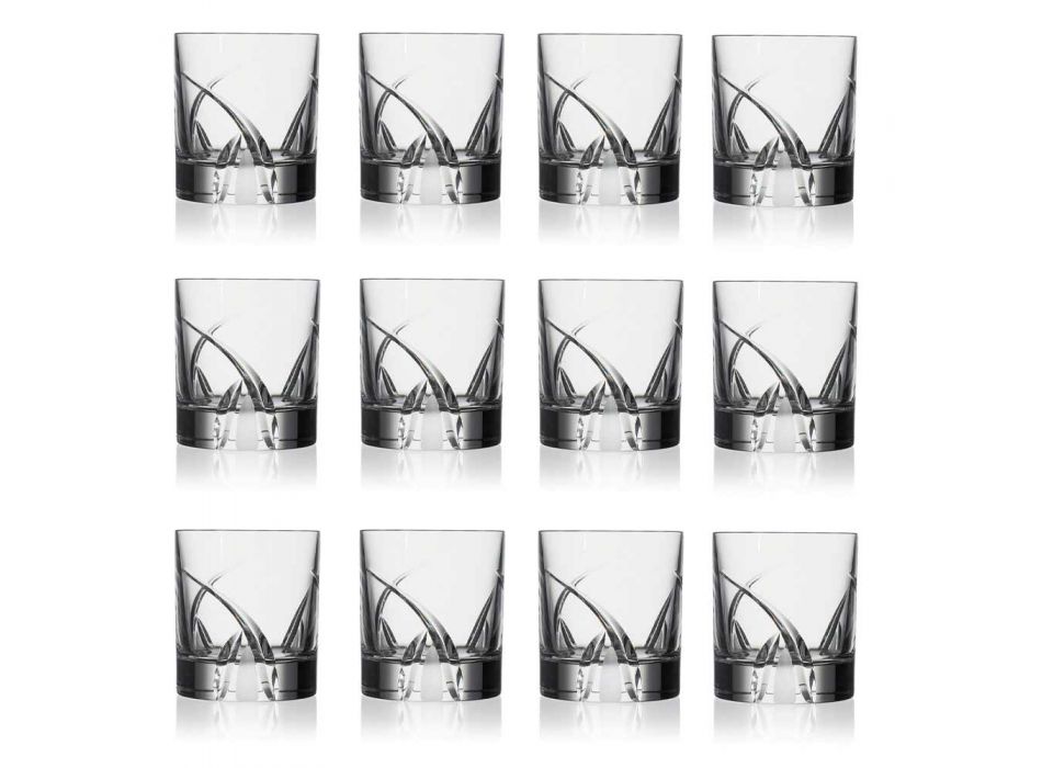 12 ochelari cu pahare mici în design Eco Crystal Luxury - Montecristo Viadurini