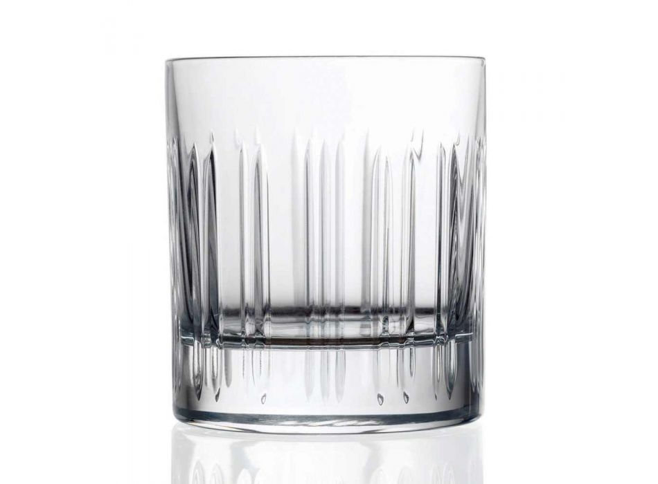 12 pahare de apă de whisky sau cristal cu decor liniar de lux - aritmie