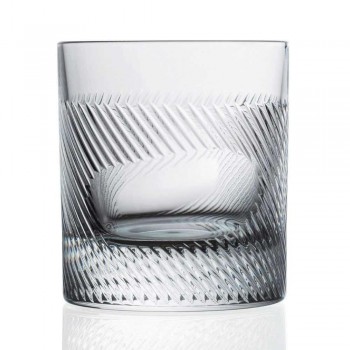 12 pahare de whisky sau apă în design vintage decorat cu cristale ecologice - tactil