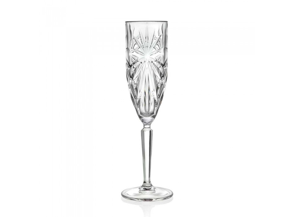 12 pahare cu flaut Pahar pentru șampanie sau Prosecco în cristal Eco - Daniele