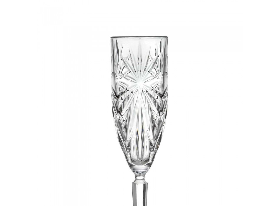 12 pahare cu flaut Pahar pentru șampanie sau Prosecco în cristal Eco - Daniele Viadurini