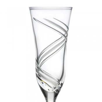 12 pahare cu flaut de șampanie în cristal ecologic decorat inovator - ciclon