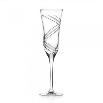 12 pahare cu flaut de șampanie în cristal ecologic decorat inovator - ciclon