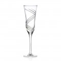 12 pahare cu flaut de șampanie în cristal ecologic decorat Made in Italy - Ciclon