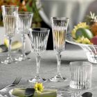 12 pahare cu flaut pentru vin spumant cu tăieturi liniare Decor în Eco Crystal - Senzatempo Viadurini