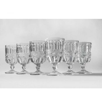 12 pahare din sticlă transparentă și decorată pentru masa de Crăciun - Garbobic