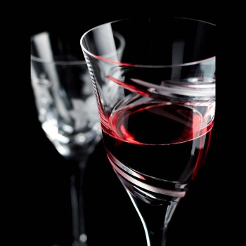 12 pahare pentru vin alb în cristal ecologic decorat și satinat - ciclon