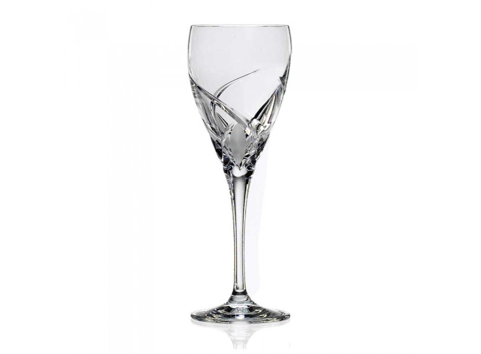 12 pahare pentru vin alb în design ecologic de cristal ecologic - Montecristo Viadurini
