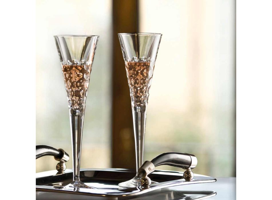 12 Pahare de vin Pahare Fluter pentru bule de cristal - Titanioball Viadurini