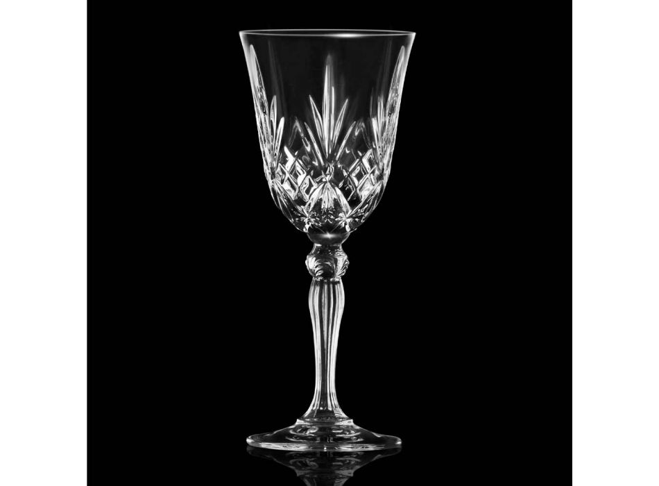 12 Pahare Vin, Apă, Cocktail în Cristal Ecologic Stil Vintage - Cantabile Viadurini