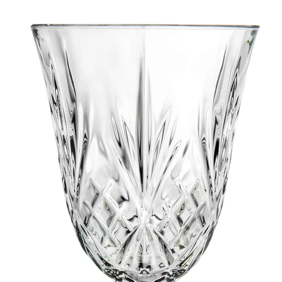 12 Pahare Vin, Apă, Cocktail în Cristal Ecologic Stil Vintage - Cantabile Viadurini