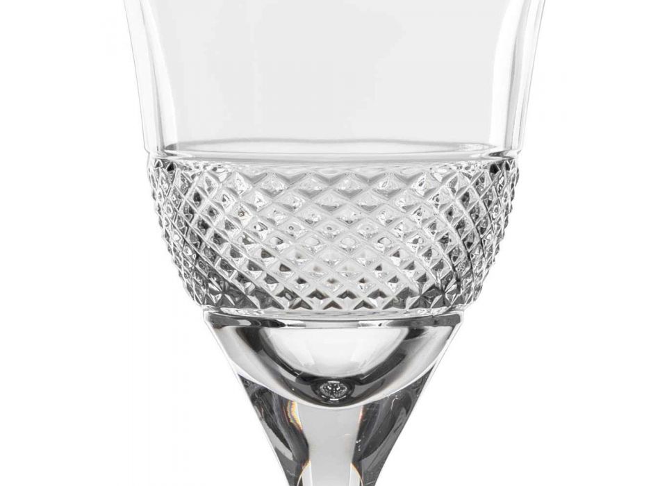 12 pahare de vin alb în design ecologic de cristal decorat de lux - Milito
