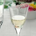 12 pahare de vin alb în design ecologic de cristal decorat de lux - Milito Viadurini