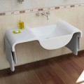 Design modern cu chiuvetă albă Wave fabricat în Italia