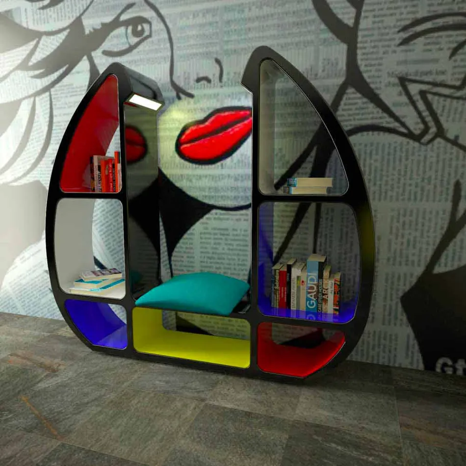 Shelley Modern Bookshelf Realizat în Italia Viadurini