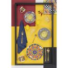 18 farfurii din porțelan cu decorațiuni inspirate de soare - Farbe Viadurini