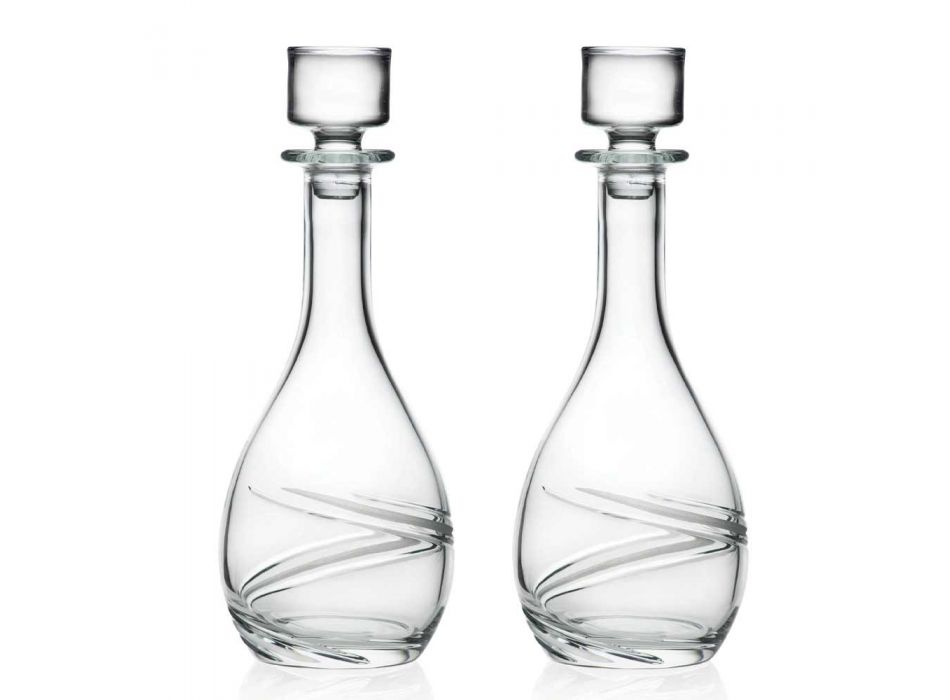 2 sticle de vin și capac de cristal ecologic decorat manual de mână - ciclon