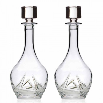 2 sticle de vin Eco Crystal cu capac rotund și decorațiuni - Advent