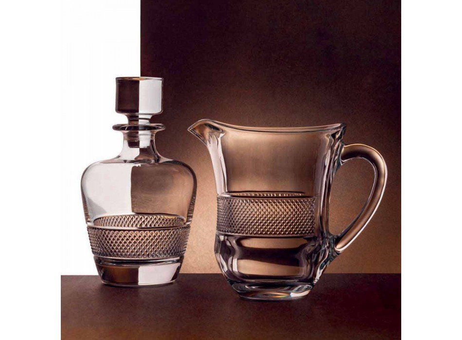 2 sticle de whisky decorate în cristal ecologic Design elegant - Milito Viadurini