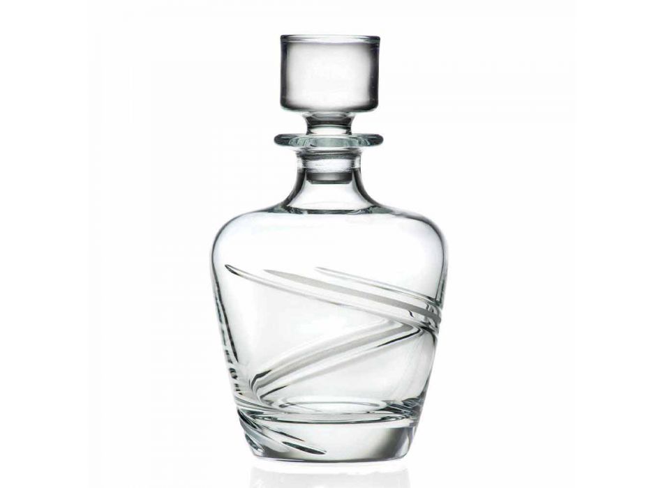 2 sticle de whisky în cristal ecologic artizanal italian - ciclon