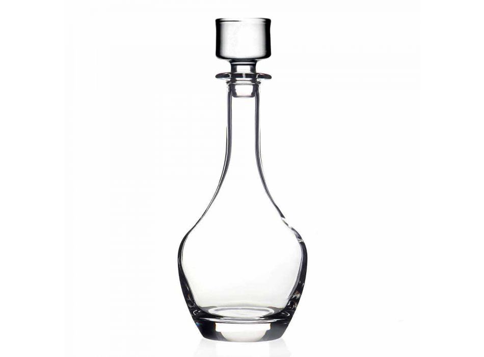 2 sticle pentru vinuri în cristal ecologic, design minimal italian - neted
