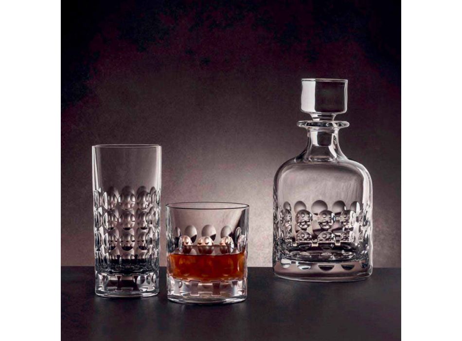 2 sticle pentru whisky în cristal ecologic decorate cu capac - titanioball