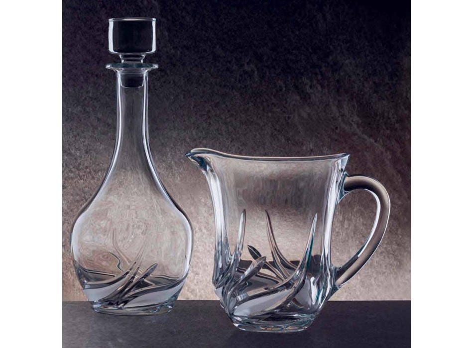 2 ulcioare de apă în cristal ecologic cu decorațiuni de lux fabricate în Italia - Advent Viadurini