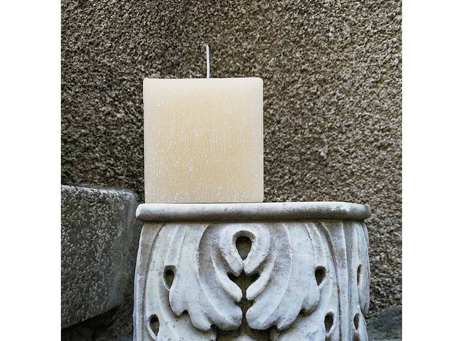2 lumânări pătrate de diferite dimensiuni din ceară fabricate în Italia - Adelle Viadurini