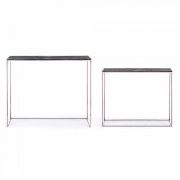 2 Console din oțel și aluminiu placat Design modern Homemotion - Narnia