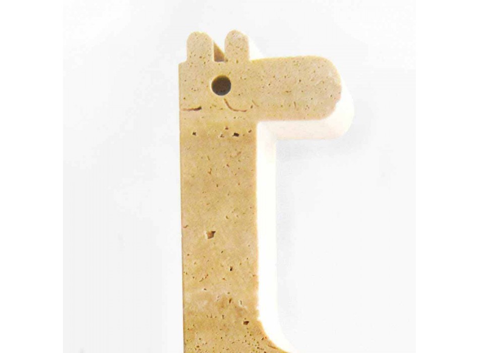 2 Suporturi de cărți în marmură de travertin în formă de girafă Made in Italy - Morra