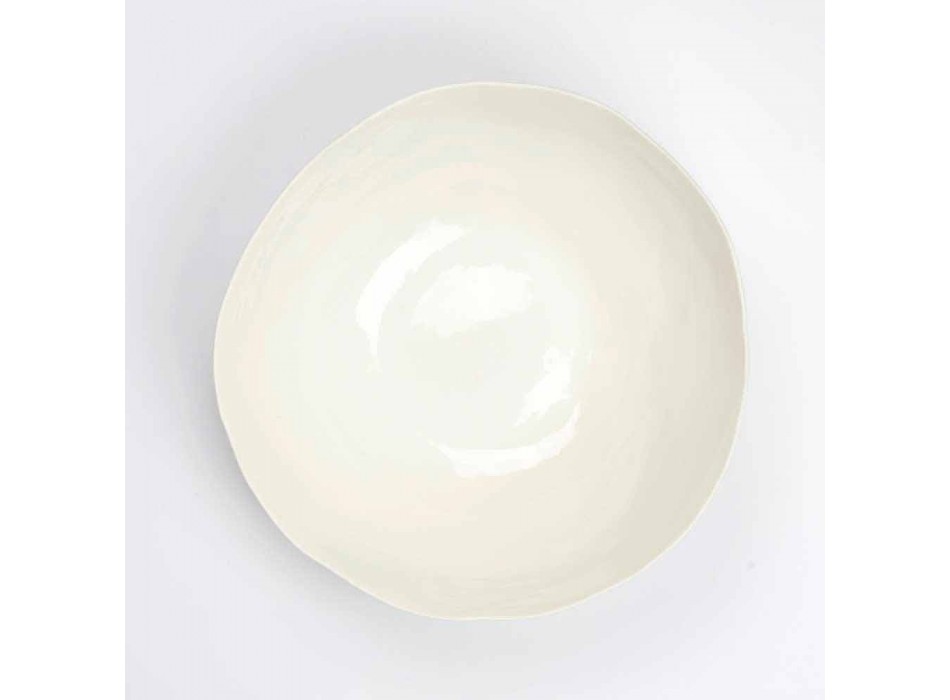 2 boluri de salată în porțelan alb Piese unice de design italian - Arciconcreto Viadurini