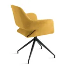 2 fotolii pivotante la 180°, tapițate cu material textil și cadru metalic - Ivana Viadurini