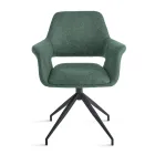 2 fotolii pivotante la 180°, tapițate cu material textil și cadru metalic - Ivana Viadurini