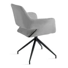 2 fotolii pivotante la 180°, tapițate cu material textil și cadru metalic - Ivana Viadurini