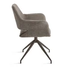 2 fotolii pivotante la 180°, tapițate cu material textil și cadru metalic - Ivana Viadurini