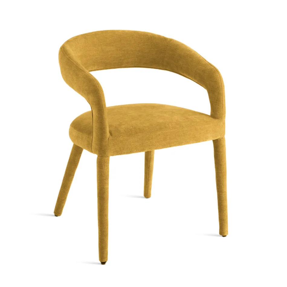 2 fotolii tapițate în material Bouclè cu cadru acoperit - Domenica Viadurini