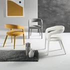 2 fotolii tapițate în material Bouclè cu cadru acoperit - Domenica Viadurini