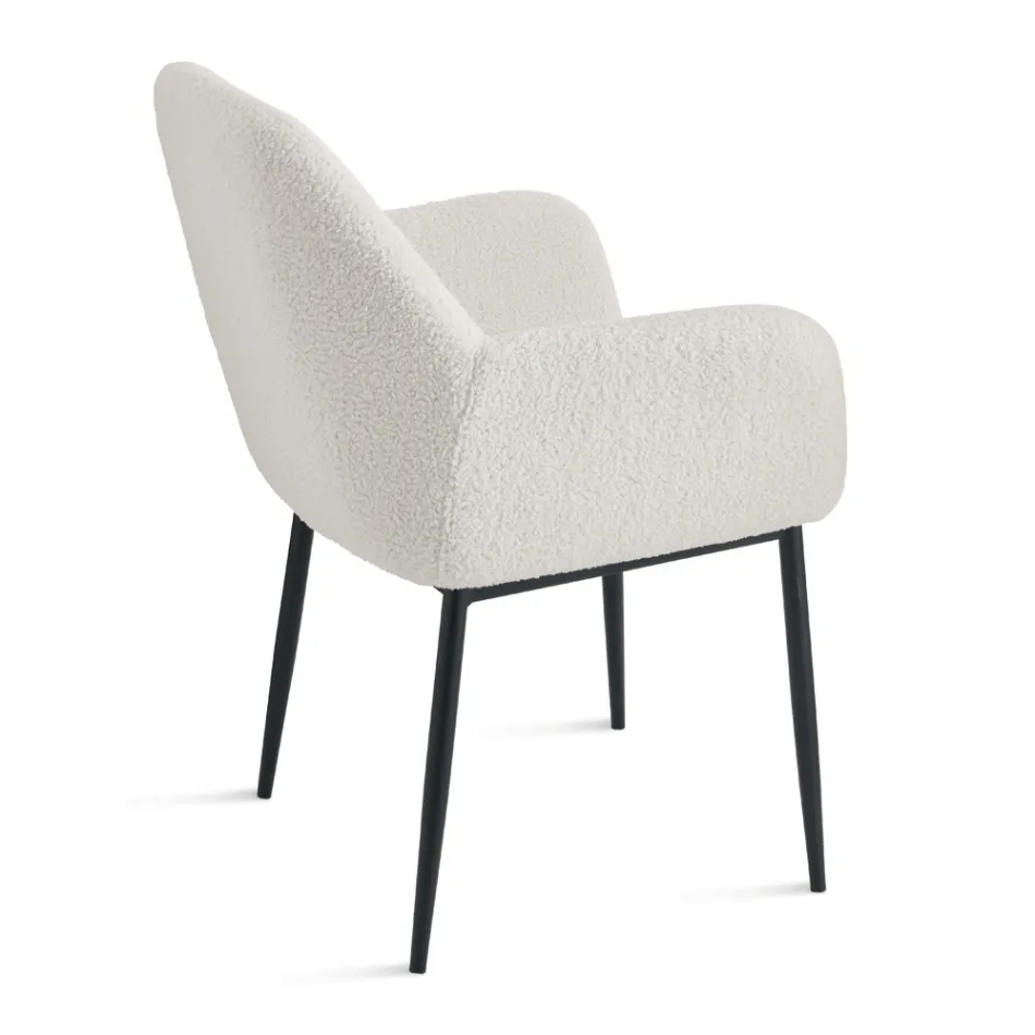 2 fotolii din material textil Bouclè în culori diferite și cadru metalic - Teodora Viadurini