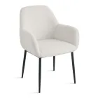 2 fotolii din material textil Bouclè în culori diferite și cadru metalic - Teodora Viadurini