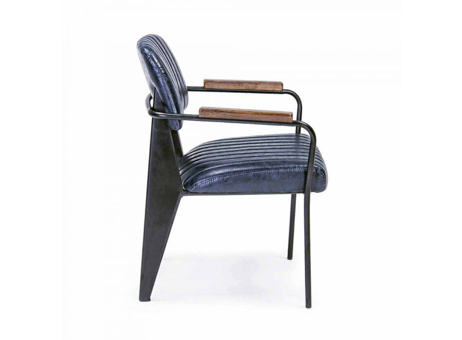 2 scaune cu cotiere în piele piele cu efect vintage Homemotion - Clare